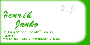 henrik janko business card